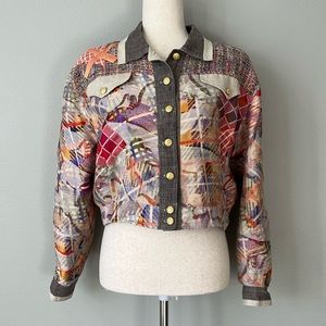 VTG Canvasbacks by‎ Lutton & Horsefield Abstract Print Jacket / SZ S
